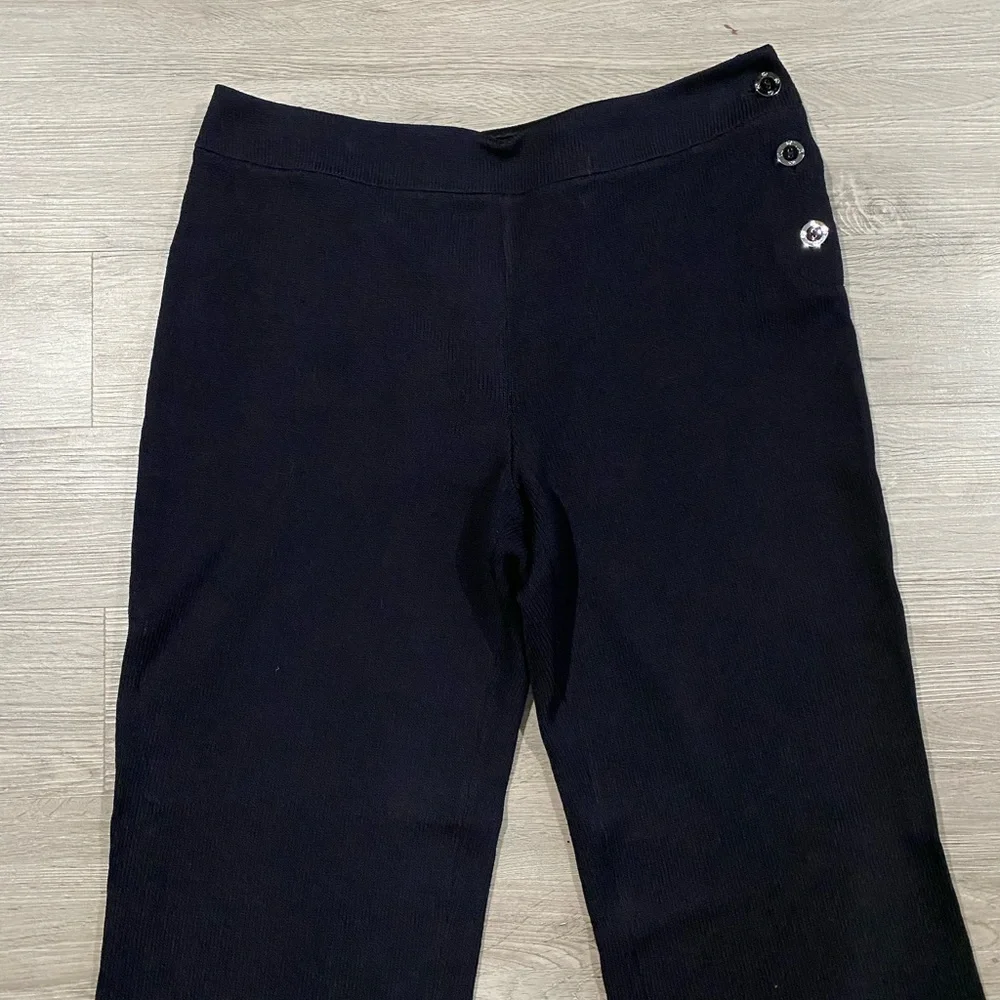 St. John Collection Navy Blue Straight‎ Knit Pants Women’s Size 10
